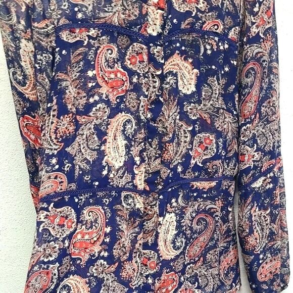 ‎Octavia Button Down Sheer Blouse Size Small - Picture 5 of 12